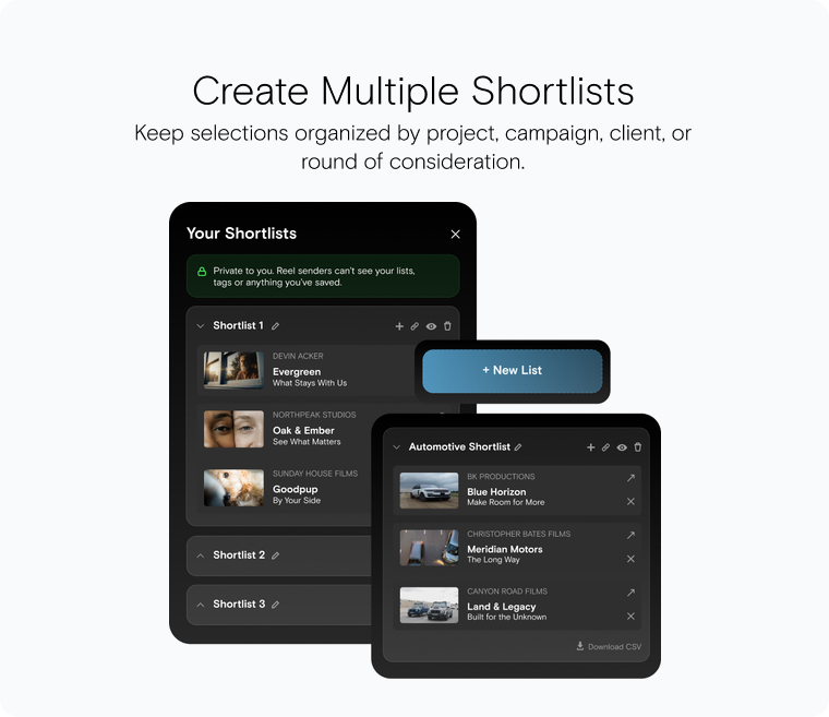 Create Multiple Shortlists